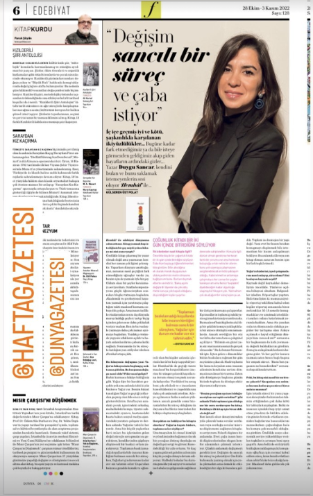 Hafta Gazetesi — Değişim sancılı bir süreç ve çaba istiyor